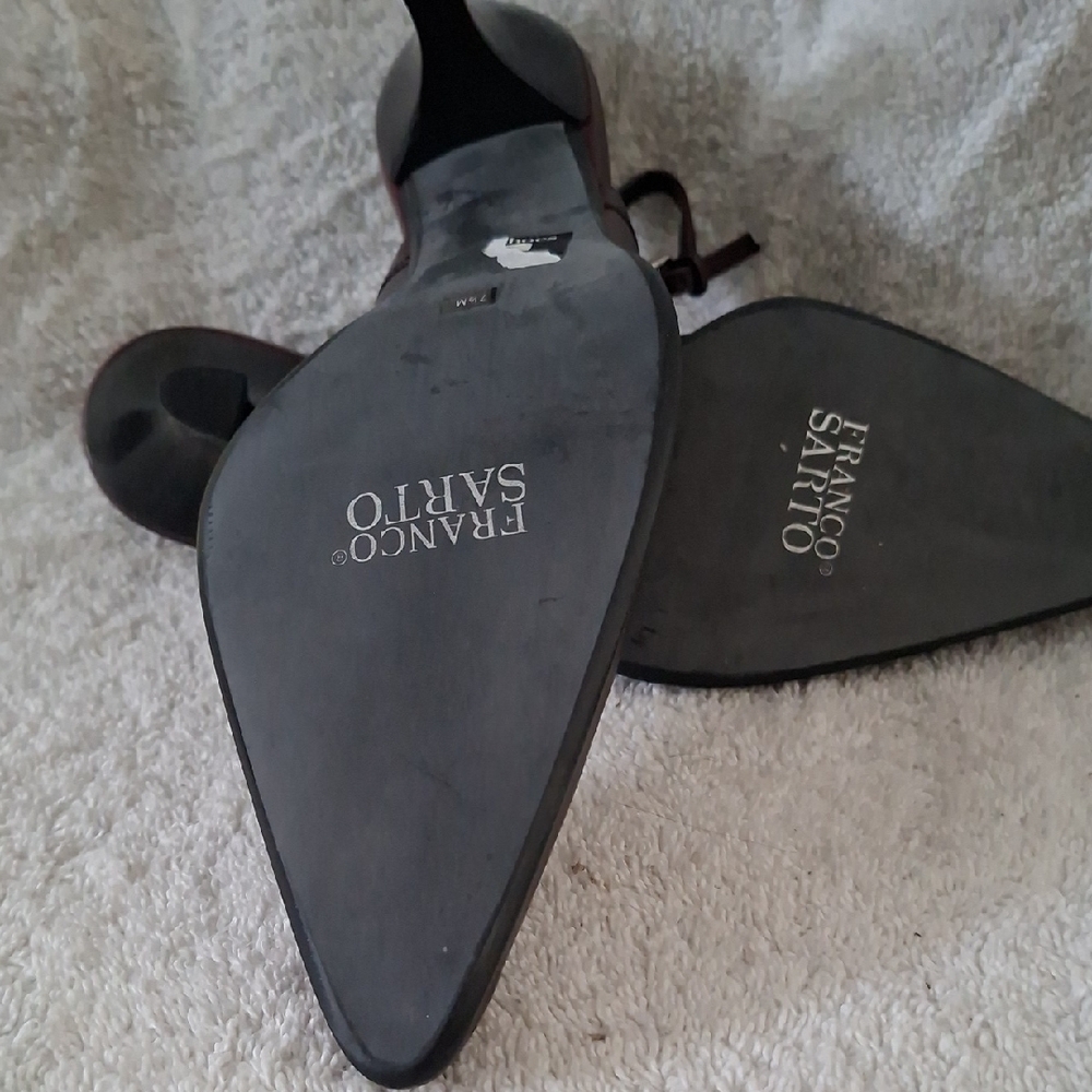 FRANCO SARTO Maroon Slingback Heels - Picture 9 of 10